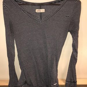 Black and white striped long sleeve shirt